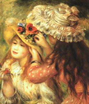 皮埃爾 奧古斯特 雷諾阿 Girls Putting Flowers in their Hats 皮埃爾 奧古斯特 雷諾阿 Girls Putting Flowers in their Hats